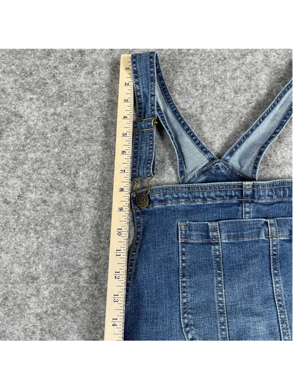Size 16 Maternity Sonoma Denim Short Overalls Blue Cuffed Stretch Shortalls - Picture 9 of 16